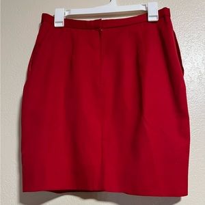 Liz Elana Womens Size 10 Straight Pencil Red 100% Wool